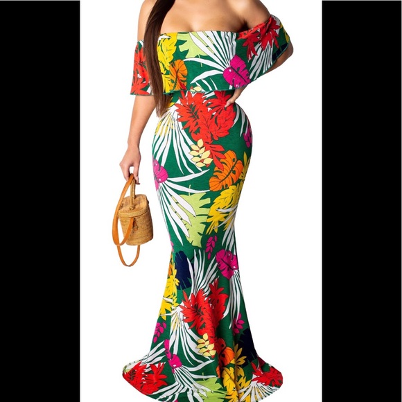 Princianas Fashion Dresses & Skirts - Princiana’s Off Shoulder Floral Maxi Dress